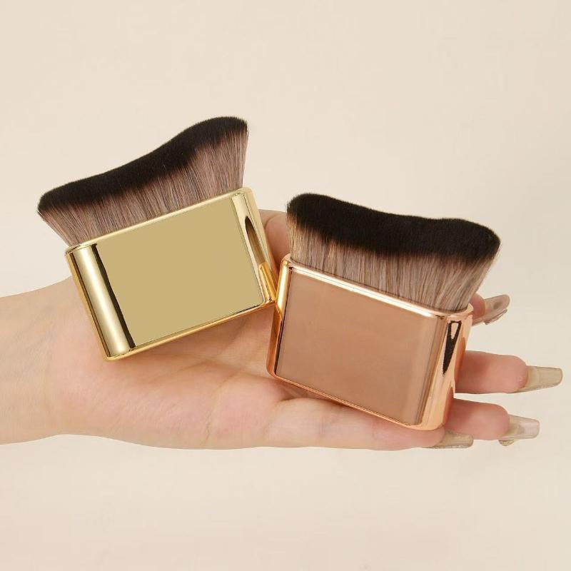 1 Stück Hand-Make-up-Pinsel, Foundation-Pinsel, Gebogener Pinsel, Weiche Borsten, Gleichmäßige Anwendung, Hochwertiger Make-up-Pinsel, Reise-F