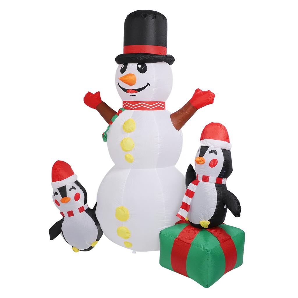 Decorațiune gonflabilă combinație om de zăpadă pinguin 1,8 m Crăciun exterior gonflabil decorațiune om de zăpadă