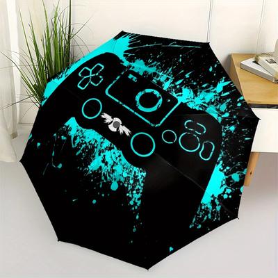 Video Game Controller Umbrella, Portable 3 Fold Compact Umbrella for Men & Women,S156