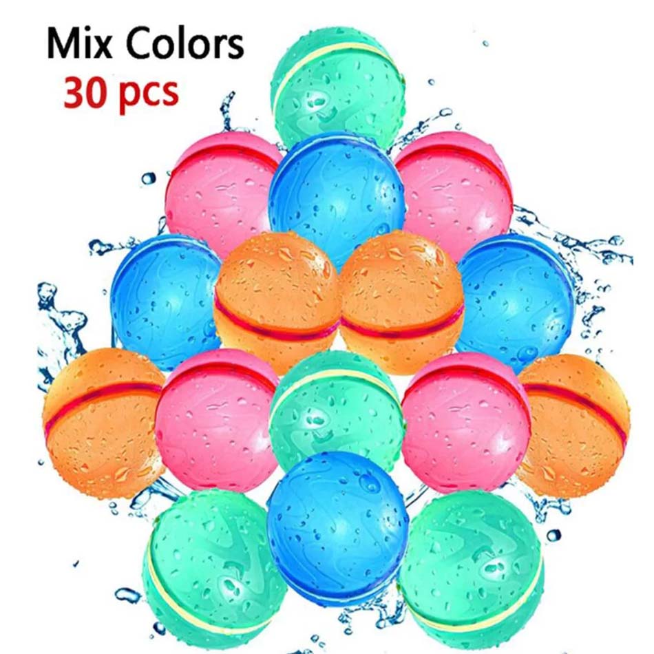 Confezione da 1-50 Palline d'Acqua Riutilizzabili Autochiudenti Gonfiaggio Rapido Palline d'Acqua in Silicone, Giocattoli d'Acqua per Piscina, Spiaggia, Attività all'Aperto Estive