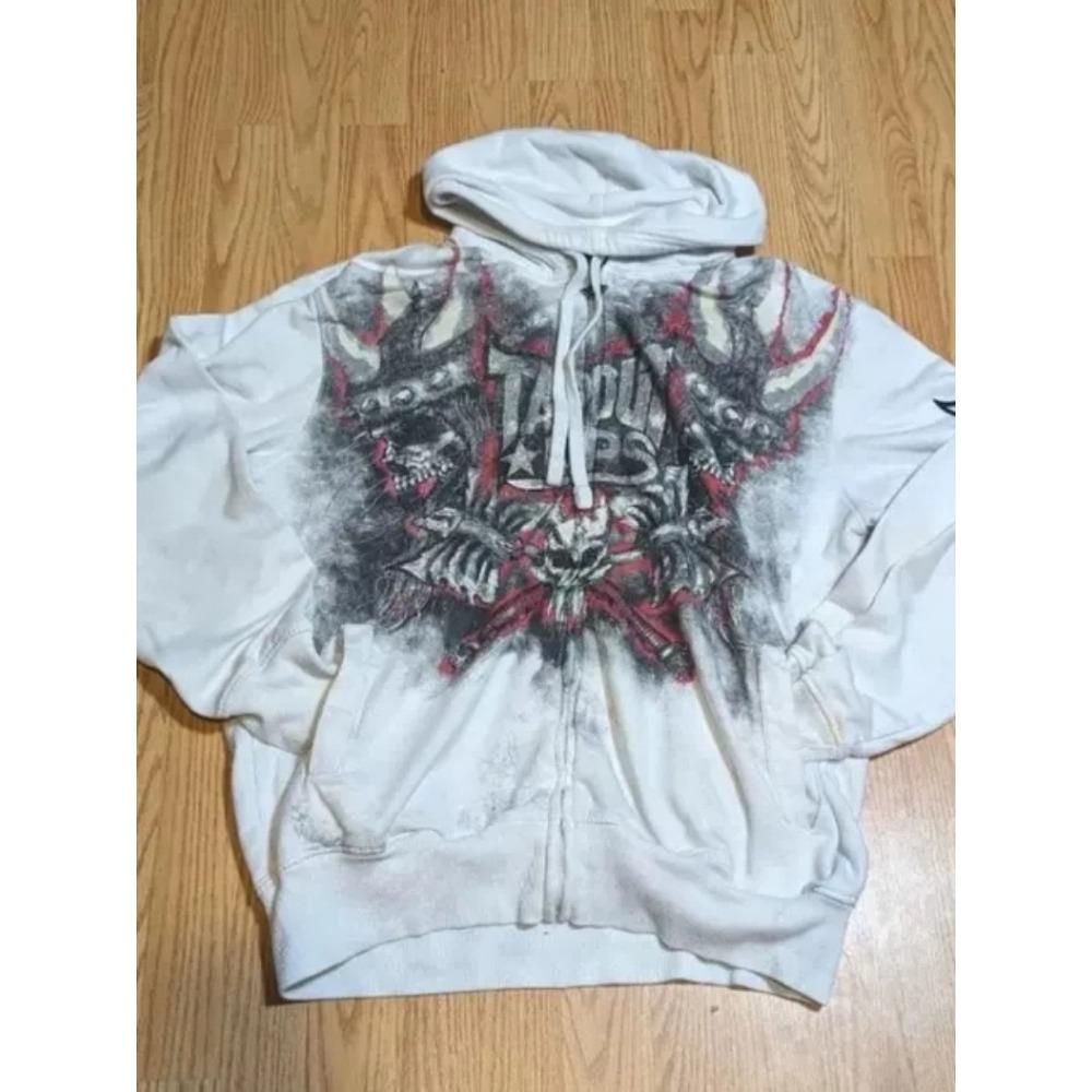 

Уличный Y2K Новая мода Свитер-худи оверсайз с принтом черепа Мужской Харадзюку Винтажный Хип-хоп Популярный Повседневный Спортивный Свитер с капюшоном S