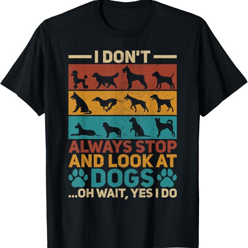 

Types Of Dog Vintage Animal Lover Outfit Funny Owner T Shirt - Men s Summer Cotton Graphic Tee S