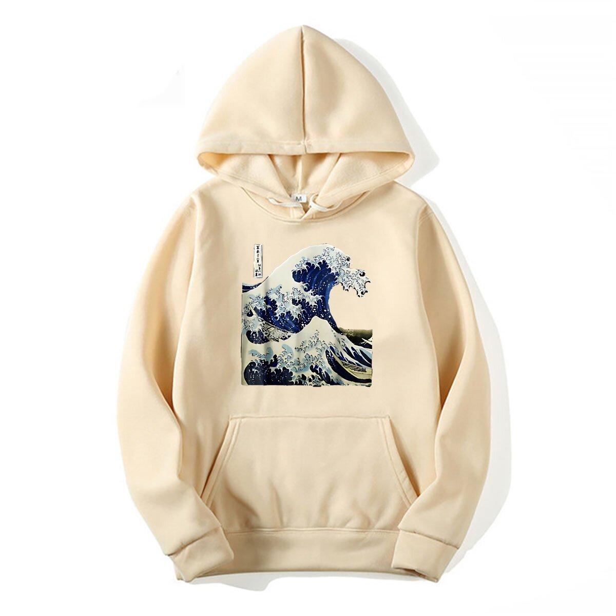 

Kanagawa Japanese The Great Wave hoodies Vintage Graphic hoodies men summer hoodies 3XL
