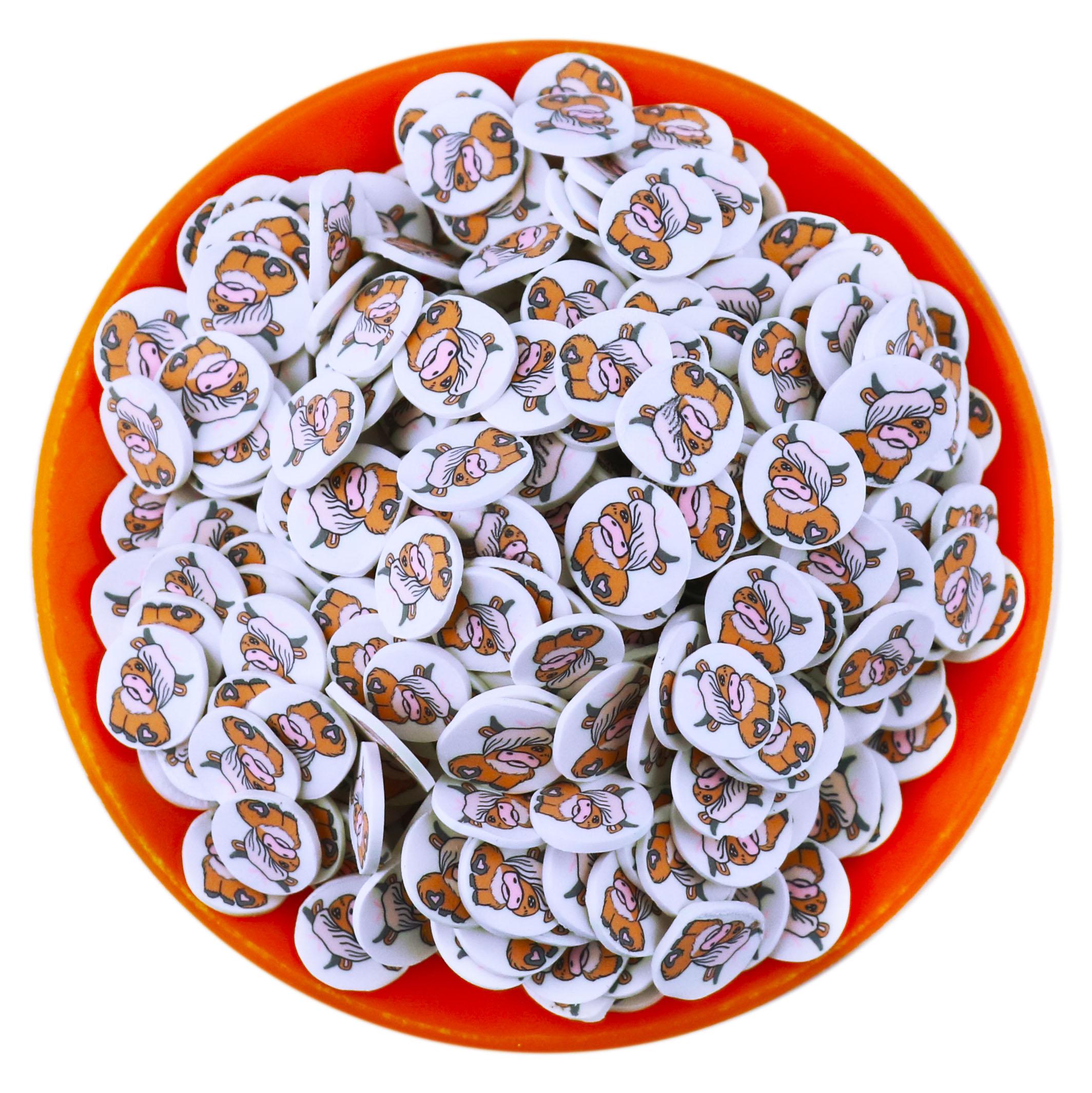 500G Brown Cow Polymer Clay Sprinkles Slices For Slime Filler DIY Clay Crafts Nail Art Decoration 500g/bag