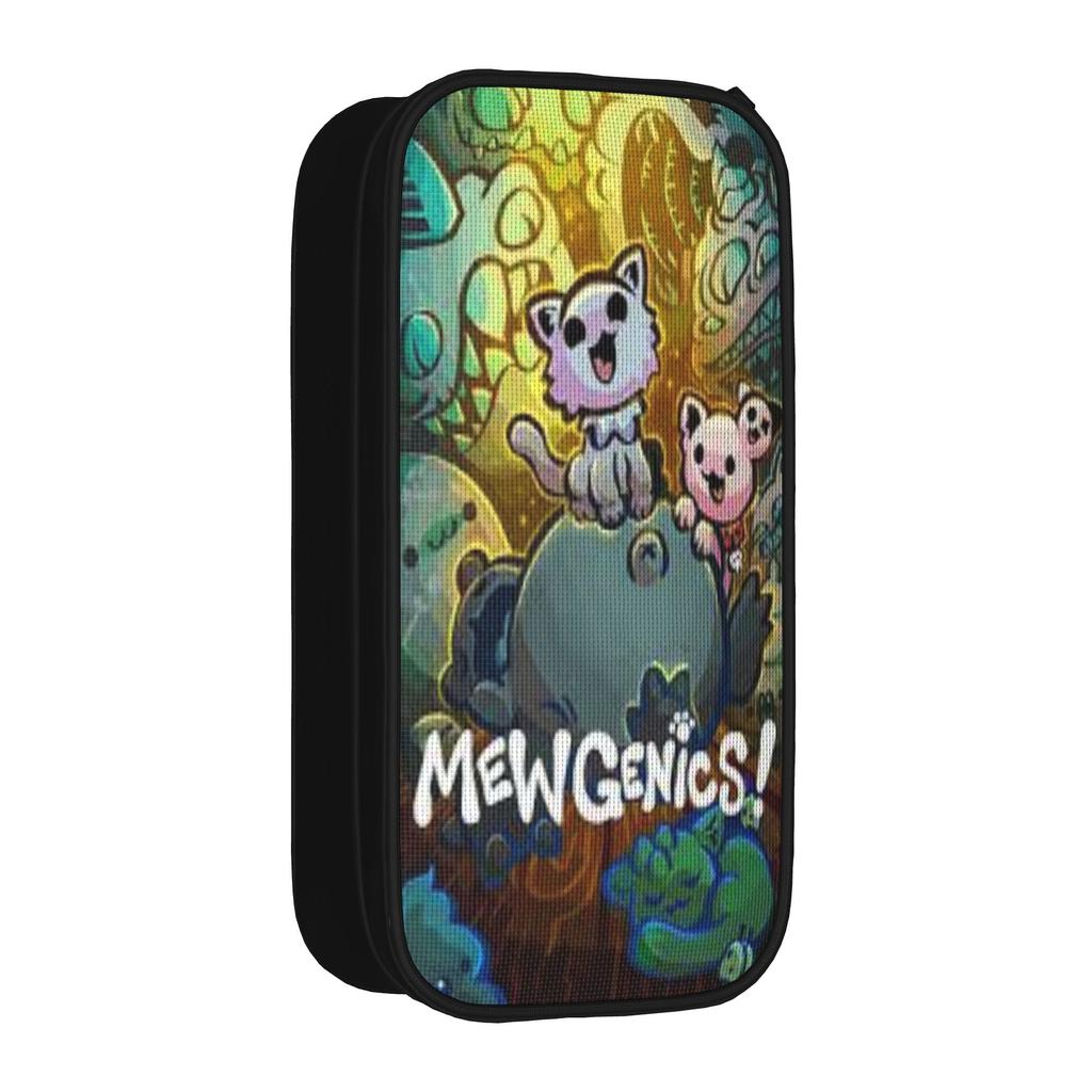 Large-capacity Pen Box Mewgenics School Supplies  Double Layer Pencilcase Women Make Up Bag Suprise Gift