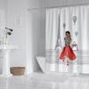 1PC, 180x180cm Bathroom Polyester Shower Curtain, Mold Resistant and Waterproof, Perforated with Hooks, Modern Female Portrait