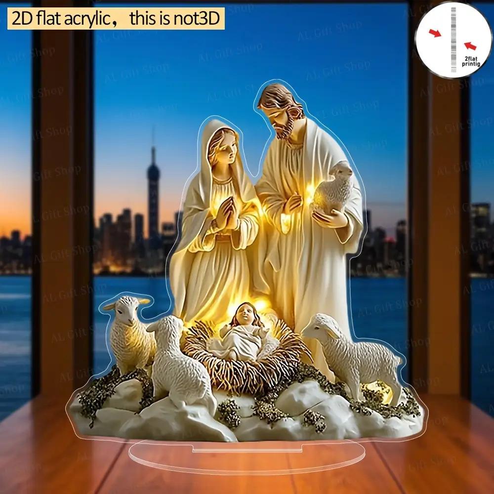 2D Flat Acrylic Joseph Decoration, Indoor and Outdoor Decoration - No Batteries/electricity Required, Free Daily Decoration, Store Decor