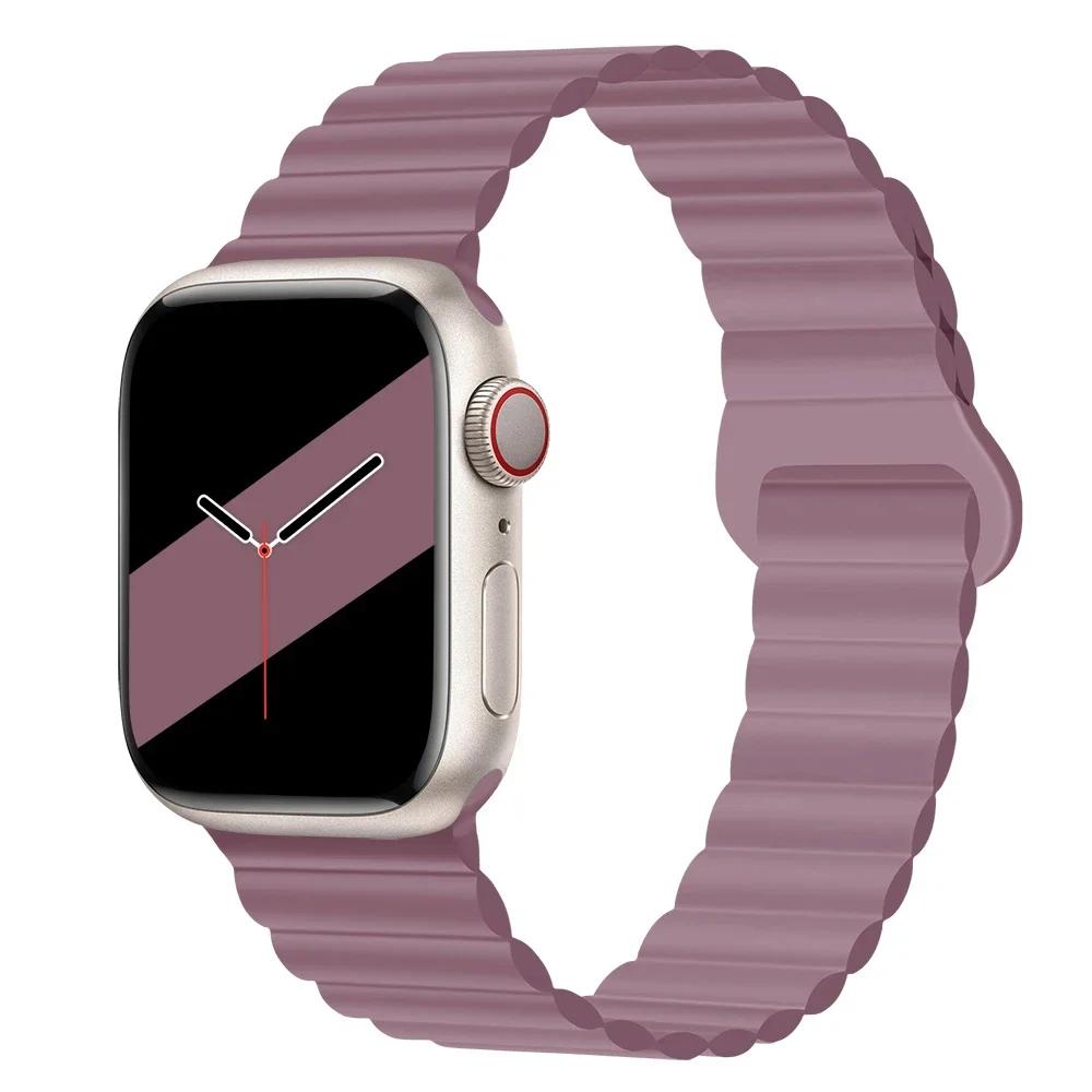 Magnetyczny Pasek Silikonowy Sportowy Bransoletki Do Apple Watch 41mm 42mm 44mm 45mm 46mm 49mm iWatch Seria 11 10 9 8 7 6 5 4se