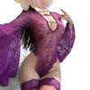 Sex Underwear Sexy Lace Perspective Seduction Lace Hollow Mesh Deep V Horn Sleeves