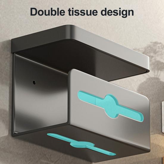 Wall-Mounted Toilet Paper Holder Storage Tray Strong Load-bearing Easy Installation Tissue Wipes Holder Bathroom Organizer