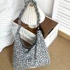 Korean Star Print Crossbody Bag for Women, Black White Large Capacity Hobo Shoulder Purse, Casual Versatile Handbag for School