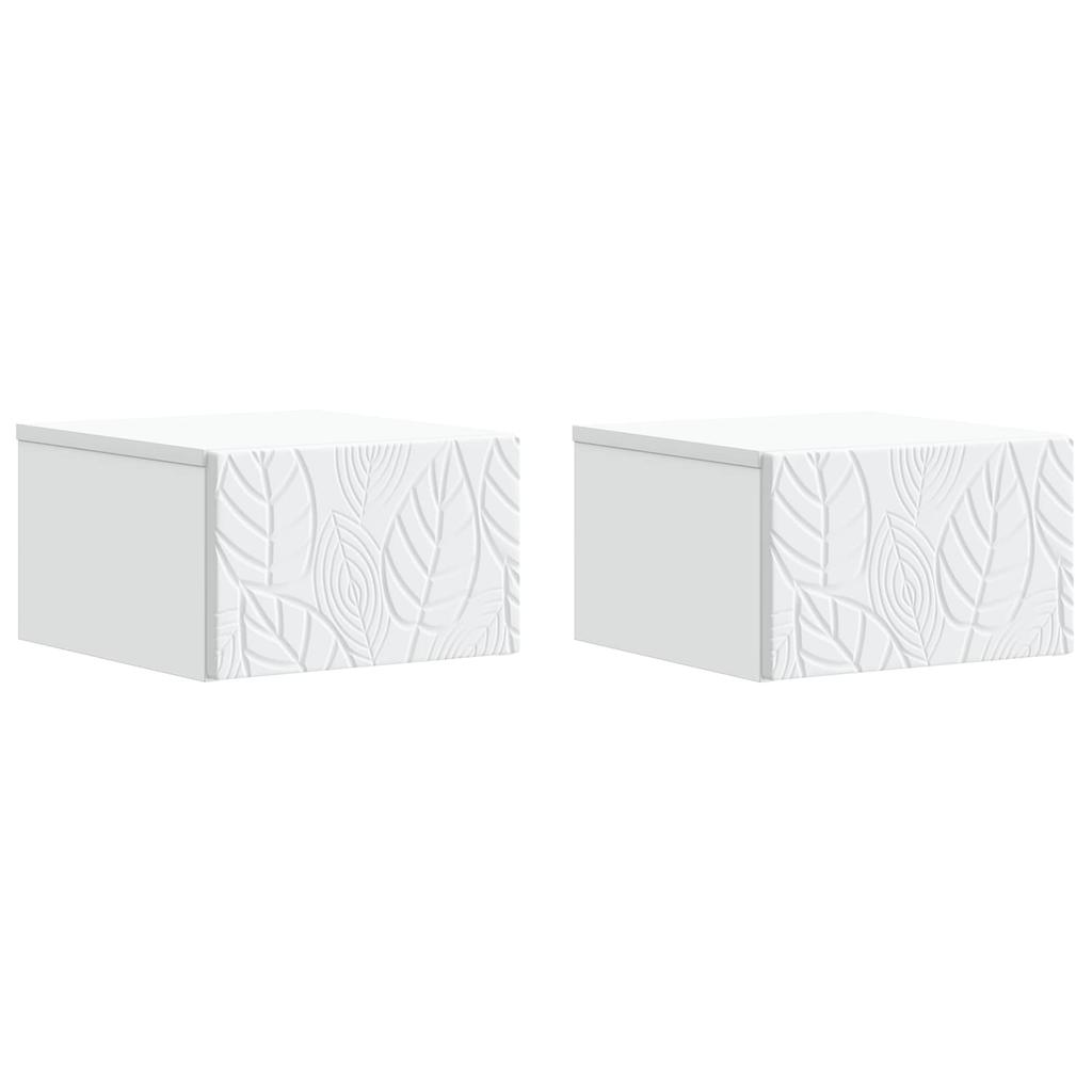 Wall Mounted Side Table 2 pcs White 34.5 x 33 x 20 cm