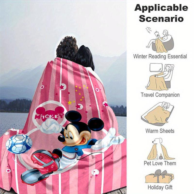 Mickey und Minnie Cartoon-Decke, Kurzer Plüsch Niedliche Warme Decke, Wohnzimmer Heimdekoration Sofa Vier Jahreszeiten Reise