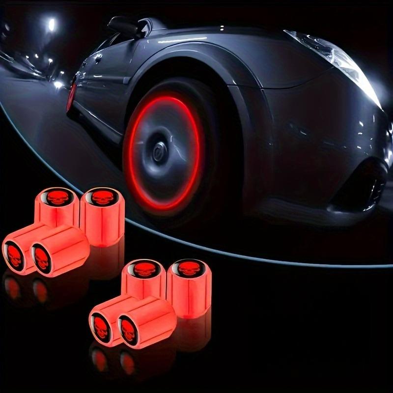 8Pcs Luminous Skeleton Tire Valve Stem Caps, Universal Fluorescent Waterproof Wheel Hub Covers for Motorcycle Truck SUV Bicycle