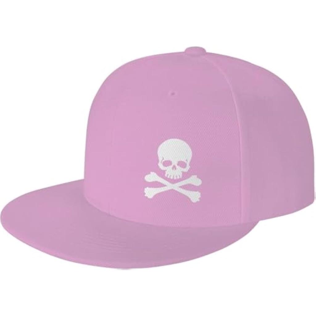 Pirate Skull And Crossbones Flat Brim Cap Polyester Outdoor Adult Baseball Snapback Hat