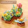 9 Succulents Plants Building Set, 913 PCS Flowers Botanical Collection Bonsai Artificial Plant Set Building Blocks Toy for Home