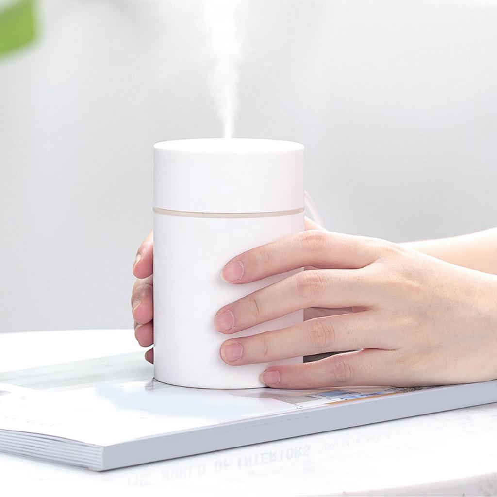 Humidifier with 2 Mist Modes Light 300ML USB Powered Humidifier for Desktop Bedroom Car