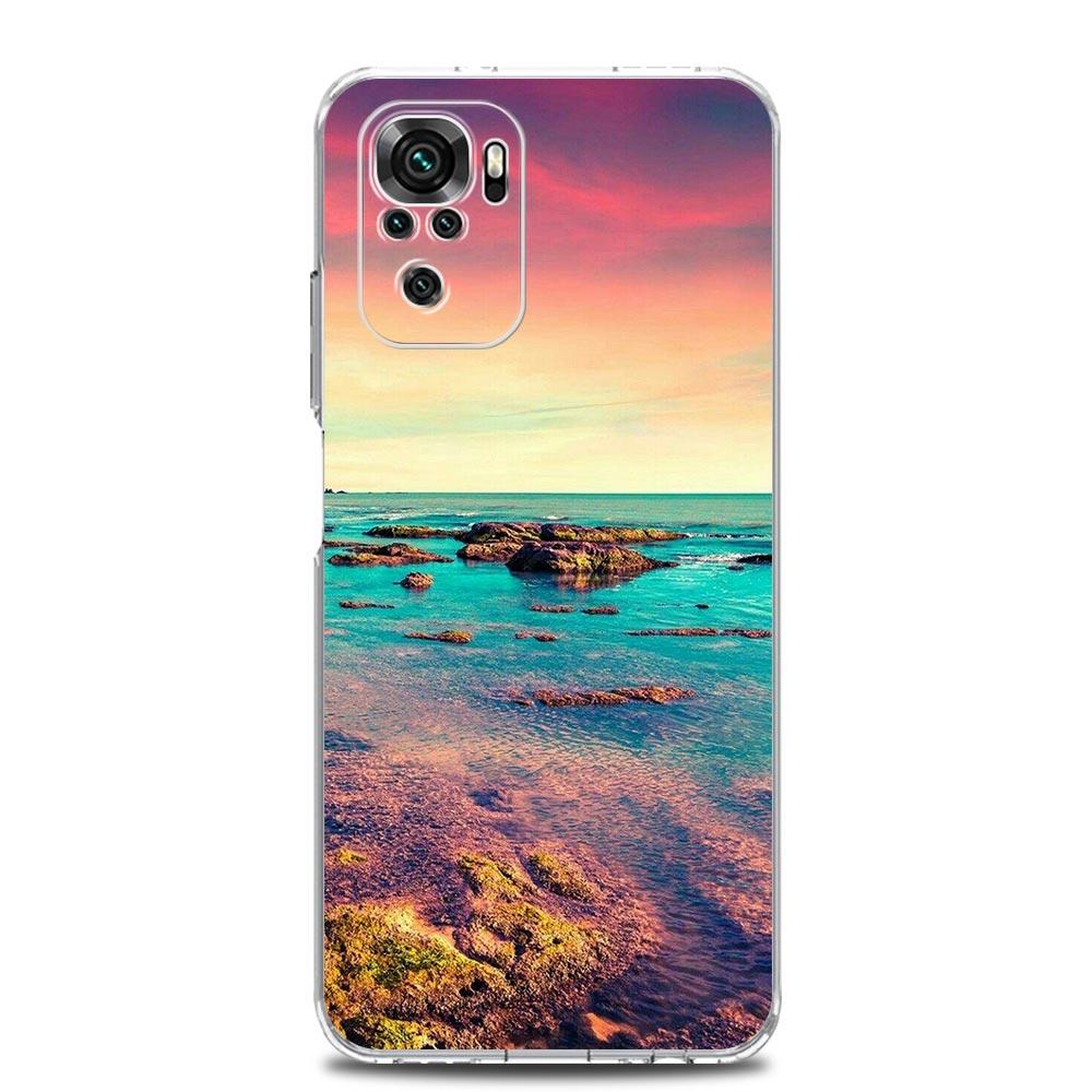 Sea blue Sky beach Clear Phone Case For Xiaomi Redmi Note 12 5G 9S 9 8 10 11 Pro+ 9T 8T 10C 9C 9A 7 Pro Soft Silicone Back Cover