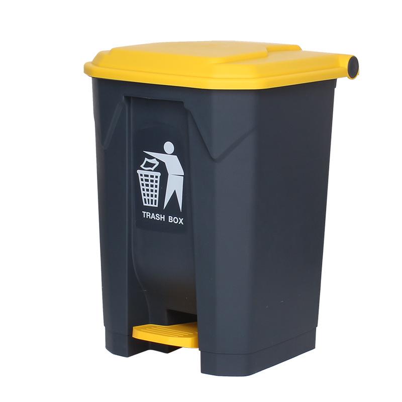 Large Outdoor Commercial Plastic Pedal Trash Can with Lid for Kitchen and Home