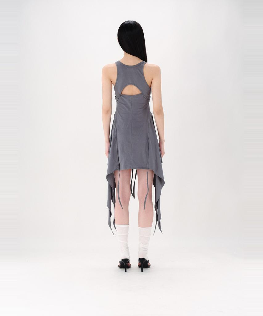 Nogtabeu Layered Sleeveless Mini Dress Grey