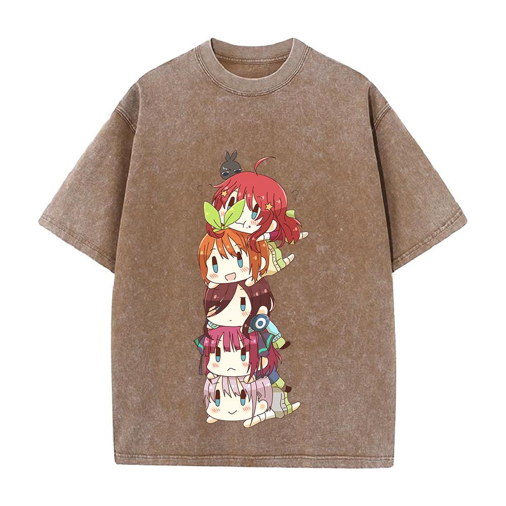 The Quintessential Quintuplets Miku Graphic Tshirt Men Women Clothing Short Sleeve Cotton T-shirts Washed Tee Harajuku T Shirt