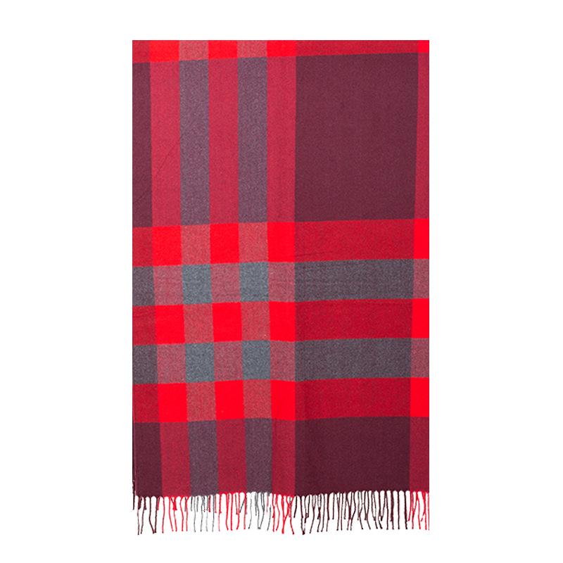 Korean Style Red Plaid Scarf: Cozy Winter Neck Warmer & Elegant Christmas Gift