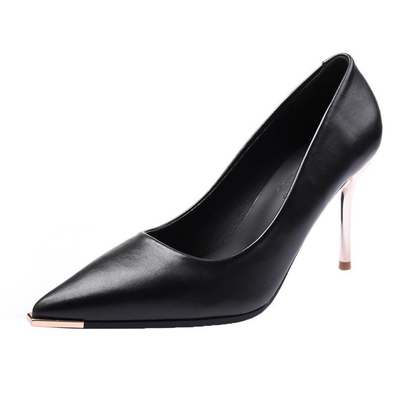 Black Sexy Pointed Head Not Tired Feet High Heels Women's Thin Heels Spring New Temperament Professional Shoes