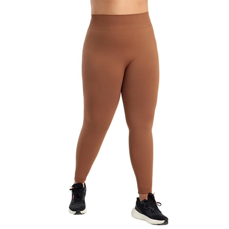 Lycra Elasticity Large Size Yoga Pants Women's Fattened Running Leggings Fat Fitness High Waist Plus Size Seamless Pants