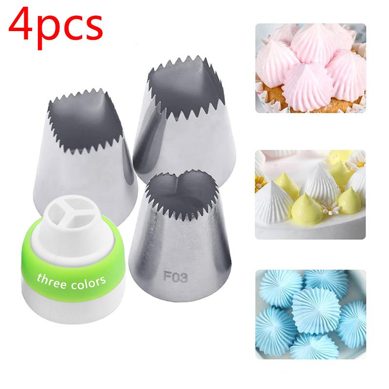 4pcs Square Pastry Nozzles Cake Design Cream Tips Pastry Icing Piping Nozzles Bico De Confeitar Fondant Cake Decorating Tools