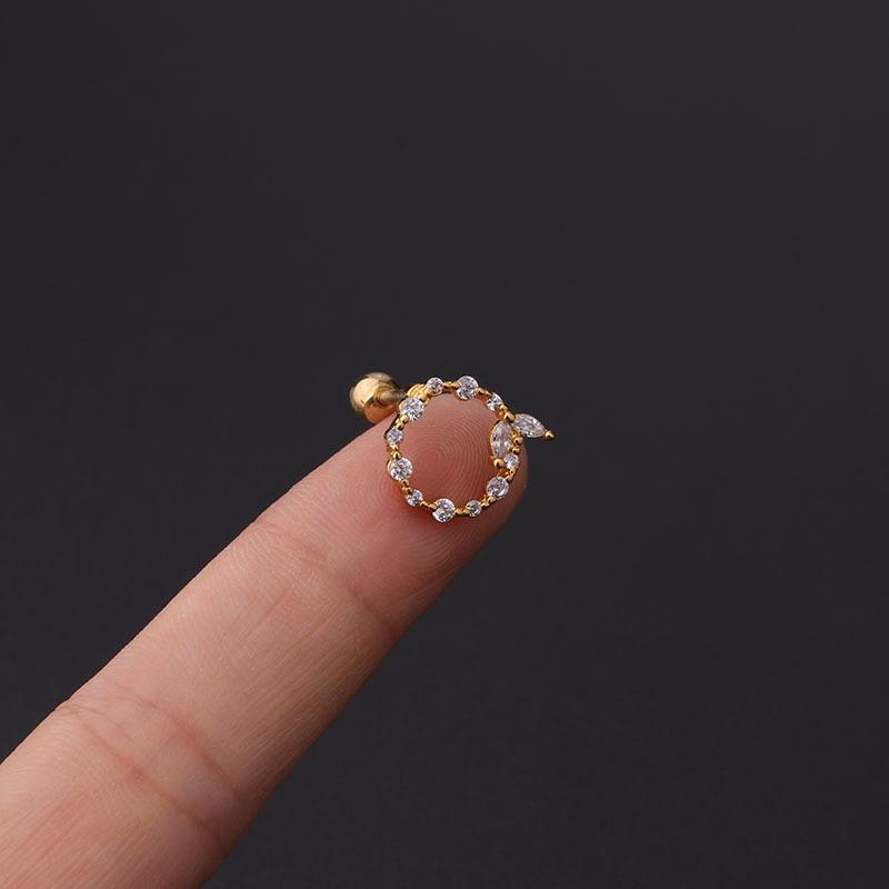 Puncture fashion Stud minimalist Twist Ball Stud lady Stainless Steel Earring