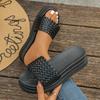Women’s Woven Platform Slip-On Sandals Chunky Summer Flats