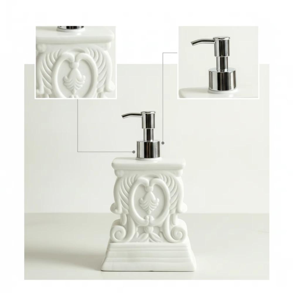 Refillable Roman Column Resin Lotion Pump Bottle Retro Liquid Hand Soap Container Home Decor