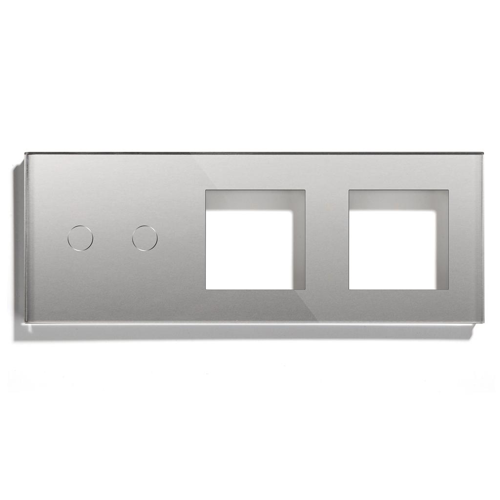 Bseed EU-Standard Kristallglas Schalterrahmen Selbst-Design Steckdosenleiste DIY Teil Heimwerker Weiß Schwarz Gold Grau 228mm