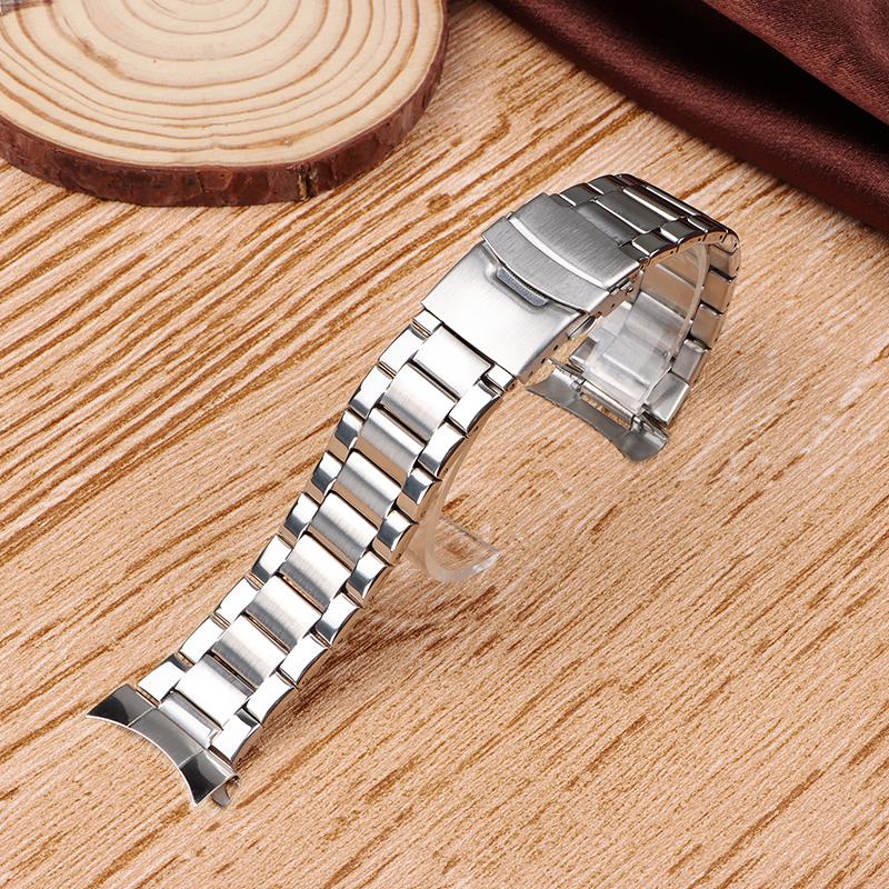 

Stainless Steel Strap Watch Band 22mm for Seiko Curved End Metal Strap for Men Women Band Folding Buckle Bracelet Accessories 22mm