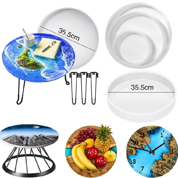 Ocean Table Resin Molds Round Stool Molds Silicone Desk Mold for Epoxy Resin