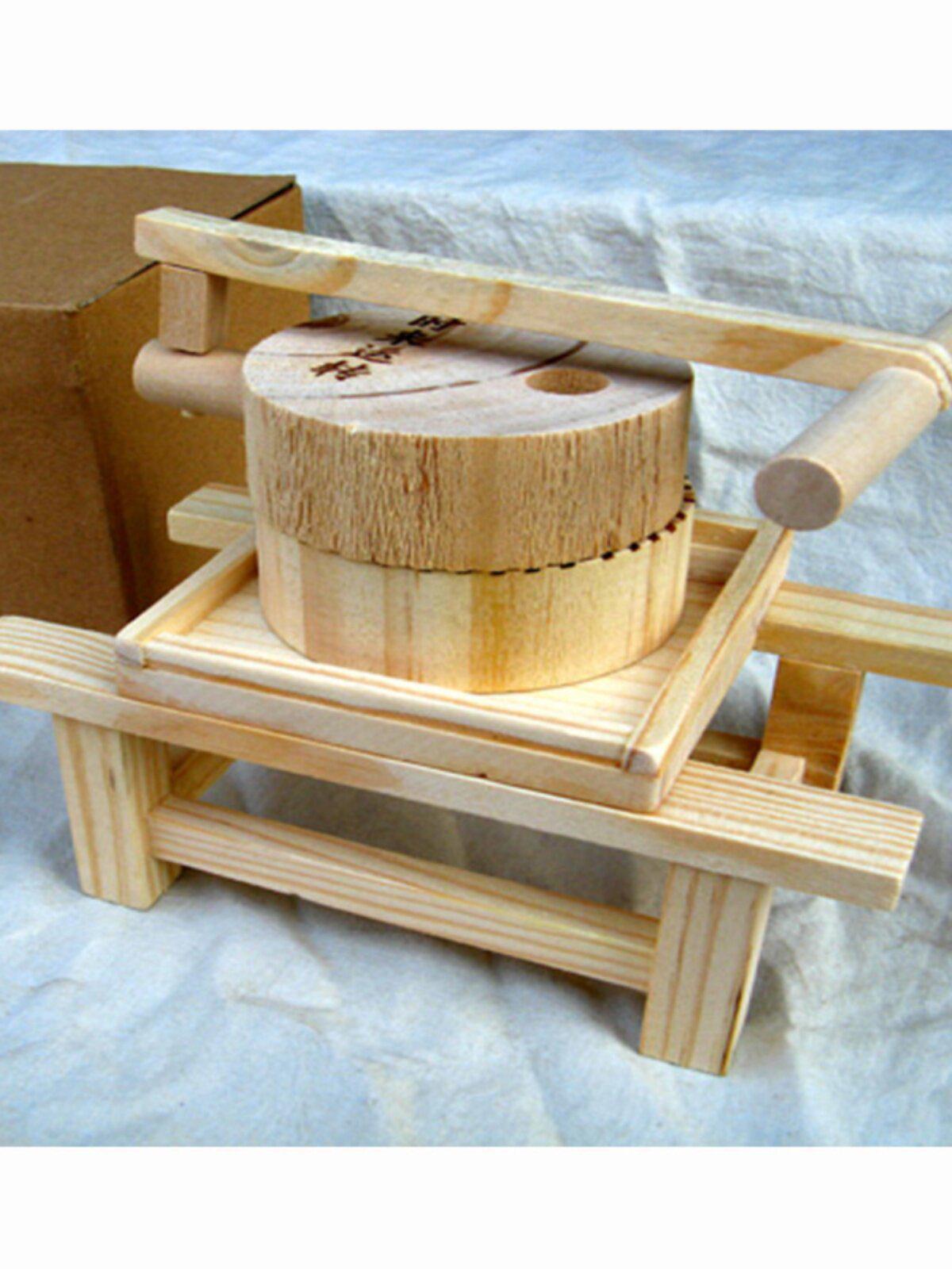 Wooden Toy Cane Ornament for Kids - Small Farm Tool Model Handicraft