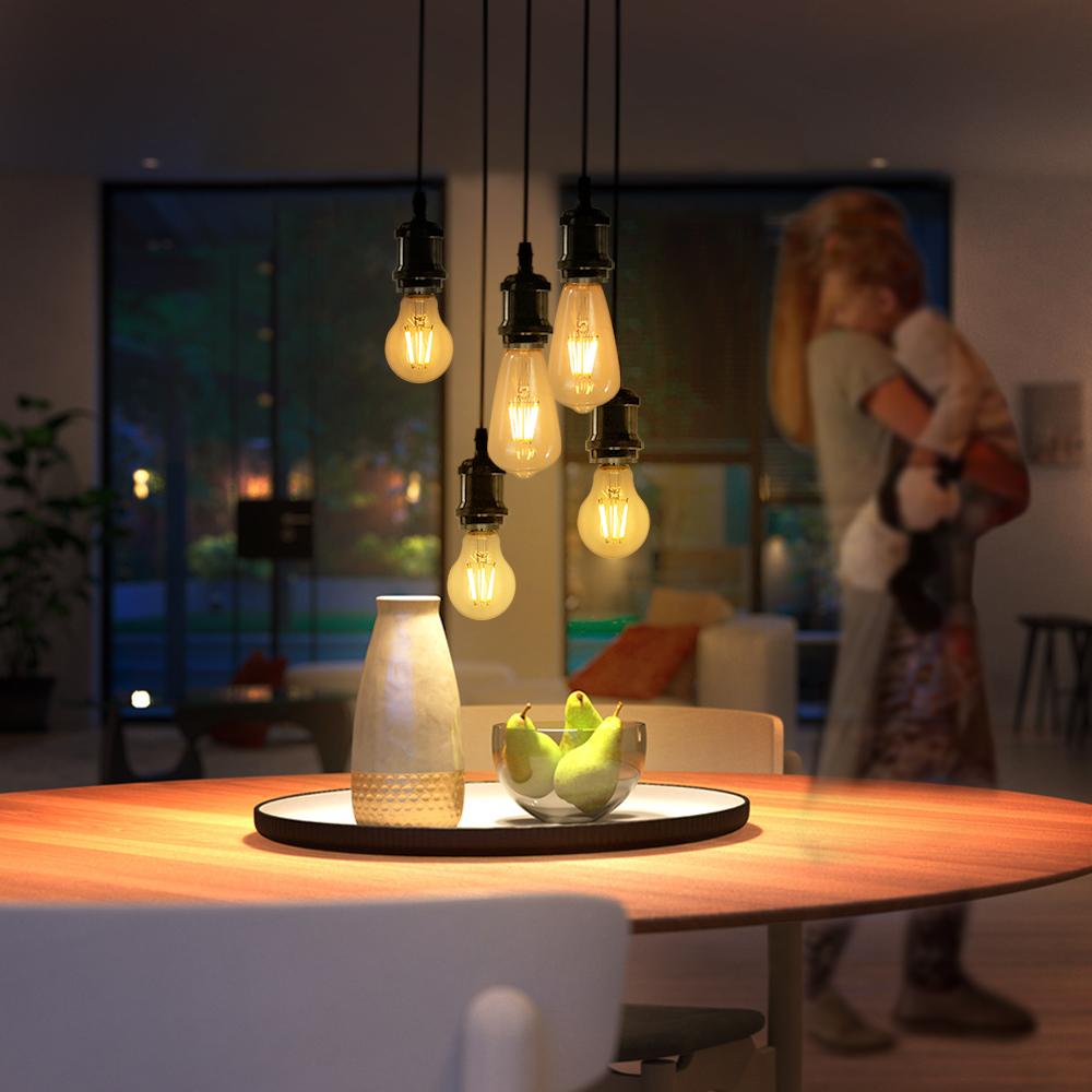 Bombiilas Filament LED Light Bulb Candle Light Glass Bulb Lampara LED Lamp Lighting Bedroom Warm Light E27 220V 240V ST64 A60 T45 G45 G80 G95