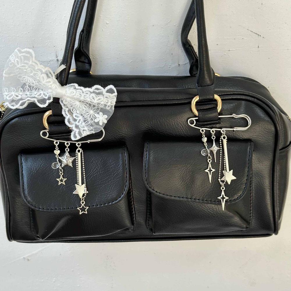 Sweet Pin Star Chain Girl's Bag Pendant Brooch Pin Stylish Bag Decors Pin Buckle Clothes Brooch Jewelry Keychain Handbag Pendant