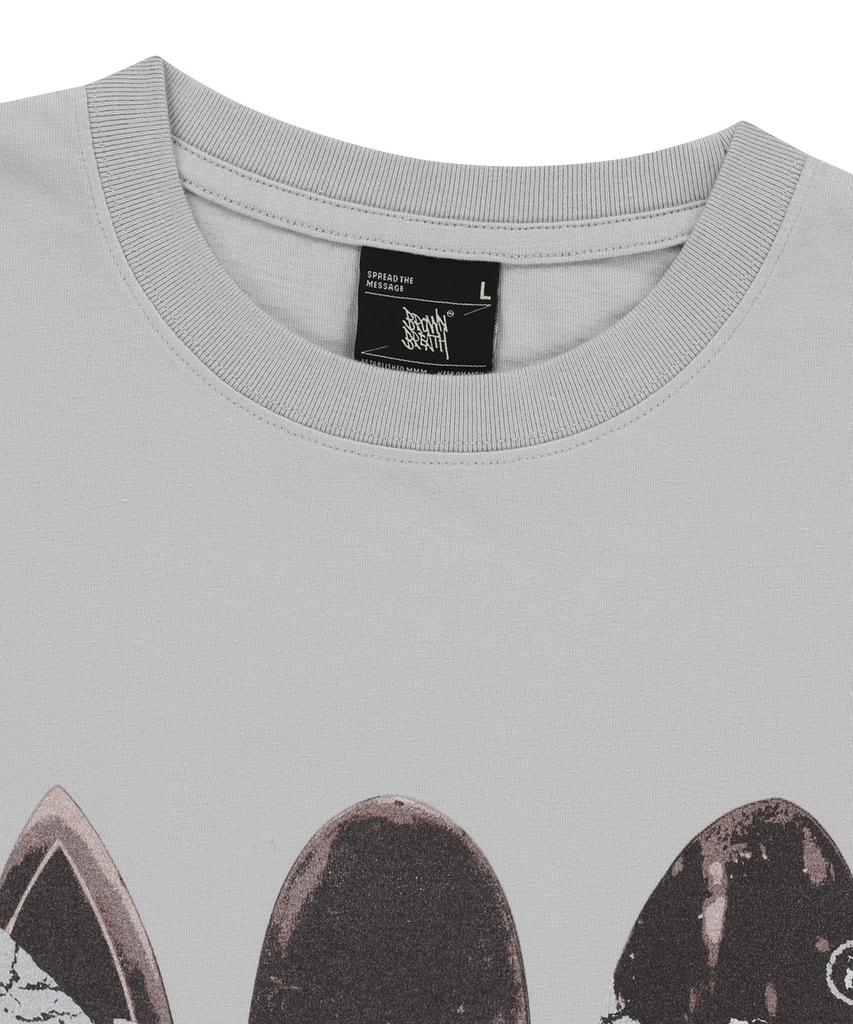 BROWNBREATH Surfing Board Tag Tee - Charcoal