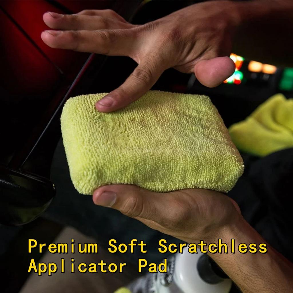 8PCS Microfiber Car Wax Applicator Pads, Soft Auto Detailing Sponge for Paint Polishing & Cleaning