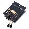 5 Pairs/set Women Fashion Long Tassel Round Stud Earrings Set