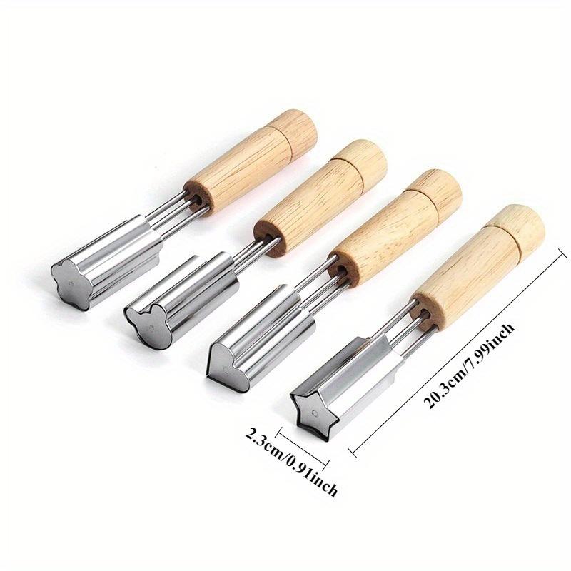 Vegetable cutter shape set DIY wooden handle fruit cutter mold biscuit cutter, used for food and fruit processing baking