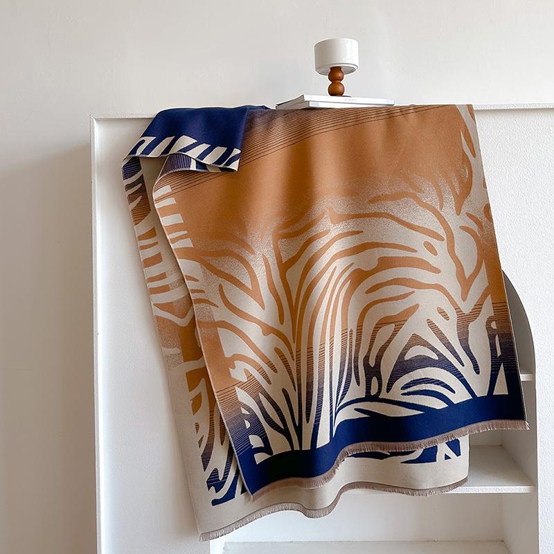 NEW Brand Women Two-Sided Print Scarf Imitation Cashmere Soft Warm Pashmina Shawl Winter Coldproof Windproof Blanket Scarf