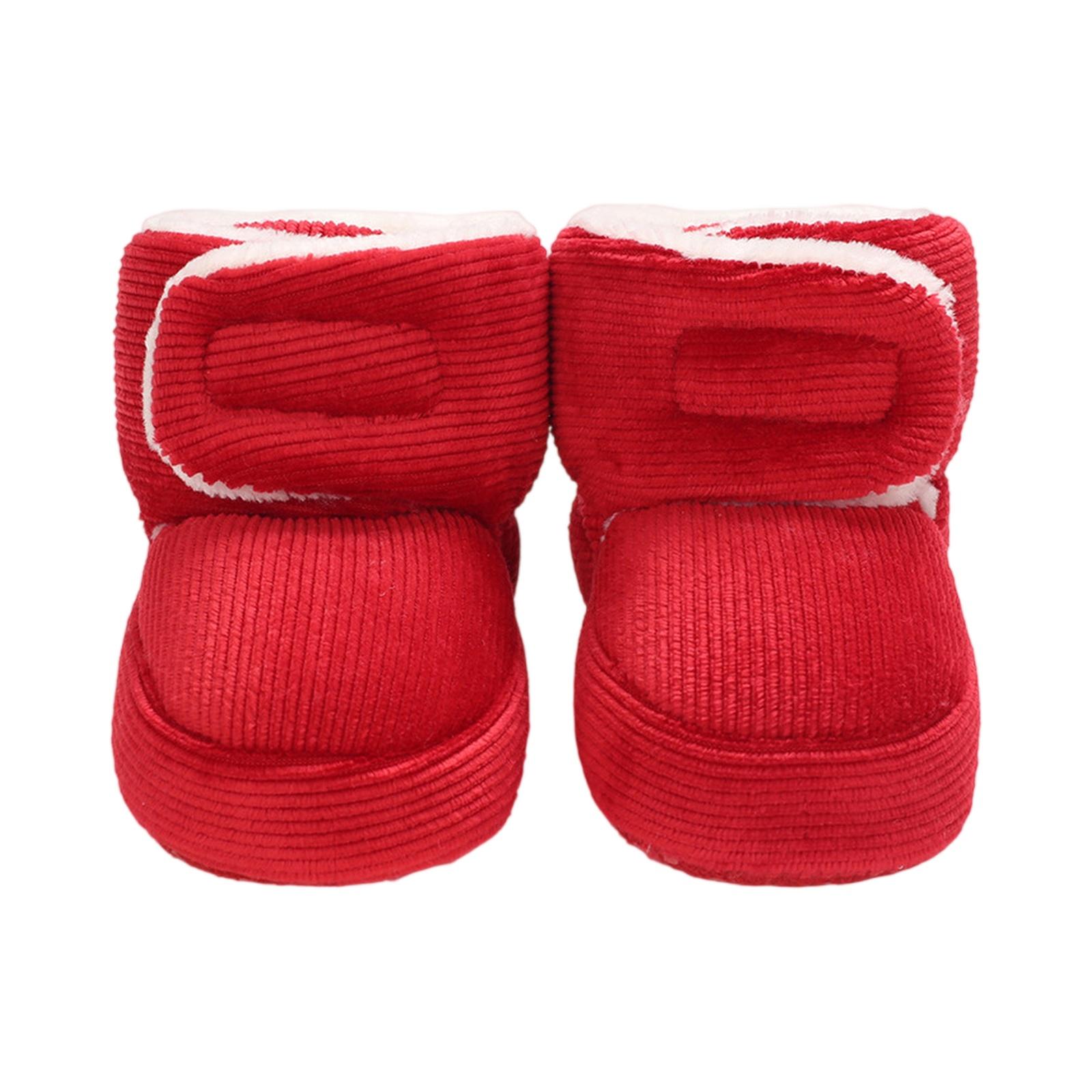 

Детские флисовые пинетки - Мягкая подошва, теплая обувь 12 красный