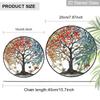 2D Flat Stained Glass Tree of Life Window Decoration, 6.3/7.87inches Colored Glass Plate with Chain, Charming Indoor/Outdoor Sun Catcher Home Garden