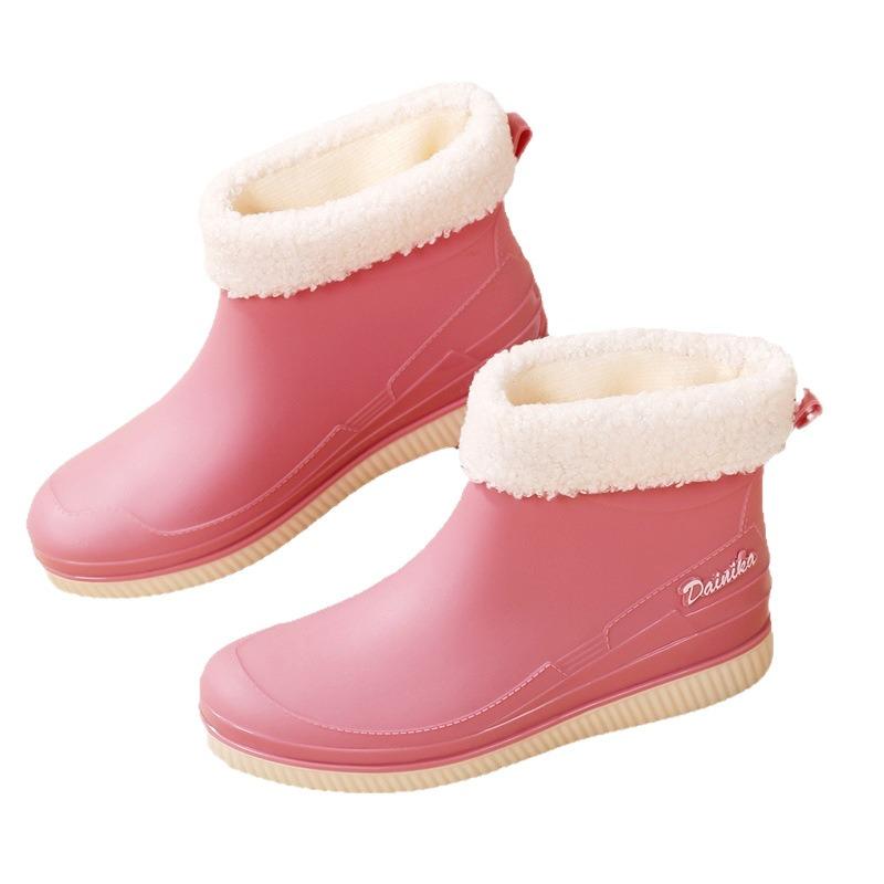 Rain shoes women's fashion wear rain boots short tube women's water shoes non-slip waterproof kitchen integrated rubber shoes overshoes