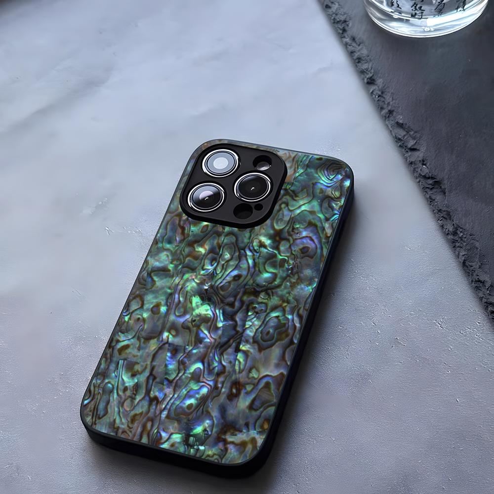Abalone Shell Phone Case Tempered Glass For IPhone 17 13 14 16 12 15 11 Pro Max Plus Mini X XR SE2020 Coque