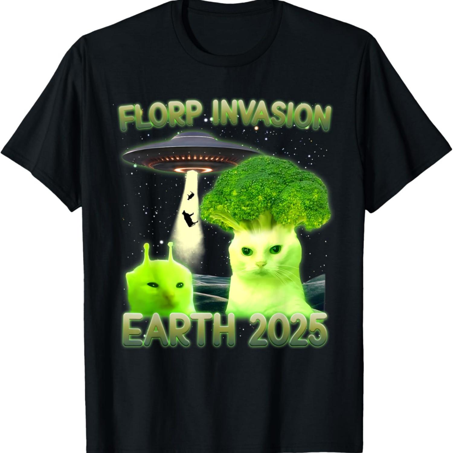 Funny Glerp Glorp Funny Alien Cat Meme Vintage T-Shirt S