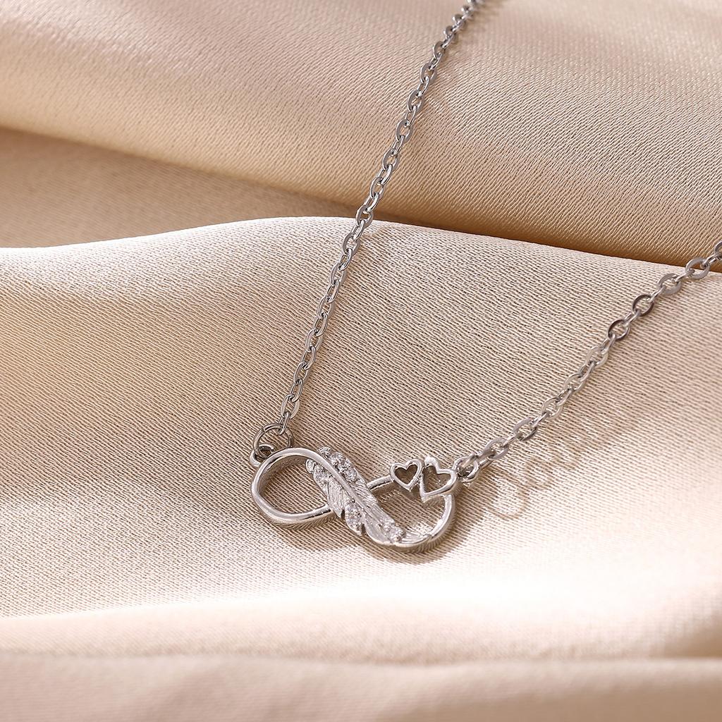 Infinity Heart Gold Color Necklace For Women Elegant Elephant Tree Pendant Rose Flower Stainless Steel Chain Jewelry Birthday