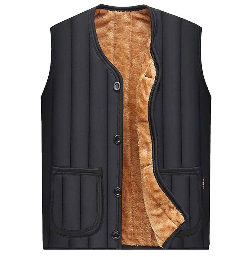 

Winter Warm Fleece Vest Jacket Men Sleeveless Jackets Autumn Coats Outdoor Jacket Men Thick Waistcoats XXL чорний